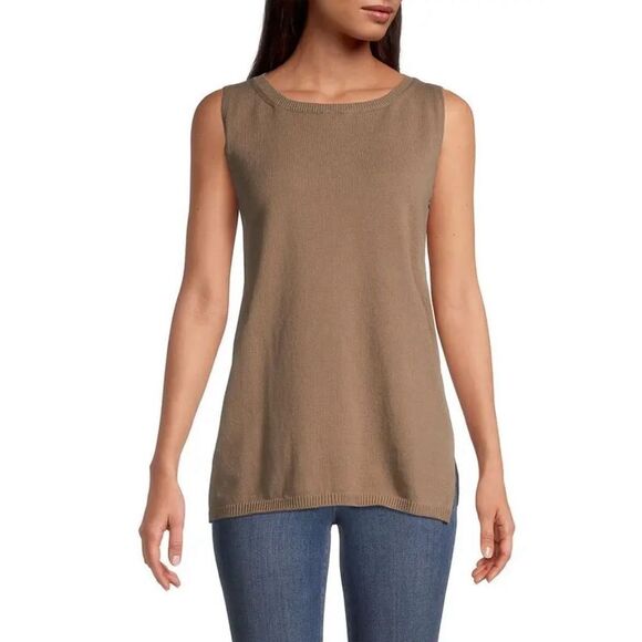 Max Mara Leisure Nastie Sleeveless Sweater in Mastice (Taupe) NWT Size Large - Picture 3 of 11